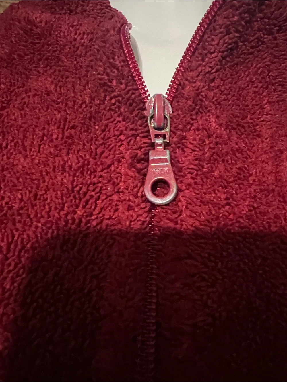 Long Plush Zip-Up Robe in Rich Wine